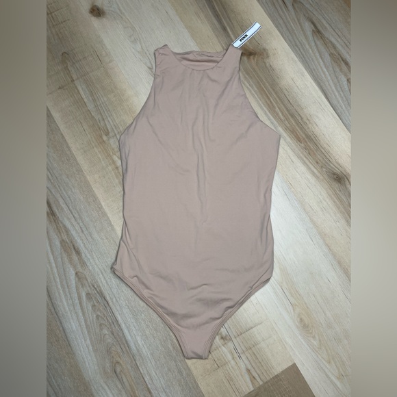 Victoria's Secret Tops - Victoria’s Secret Pink Nude Bodysuit Sleeveless High Neck‎ M NWT